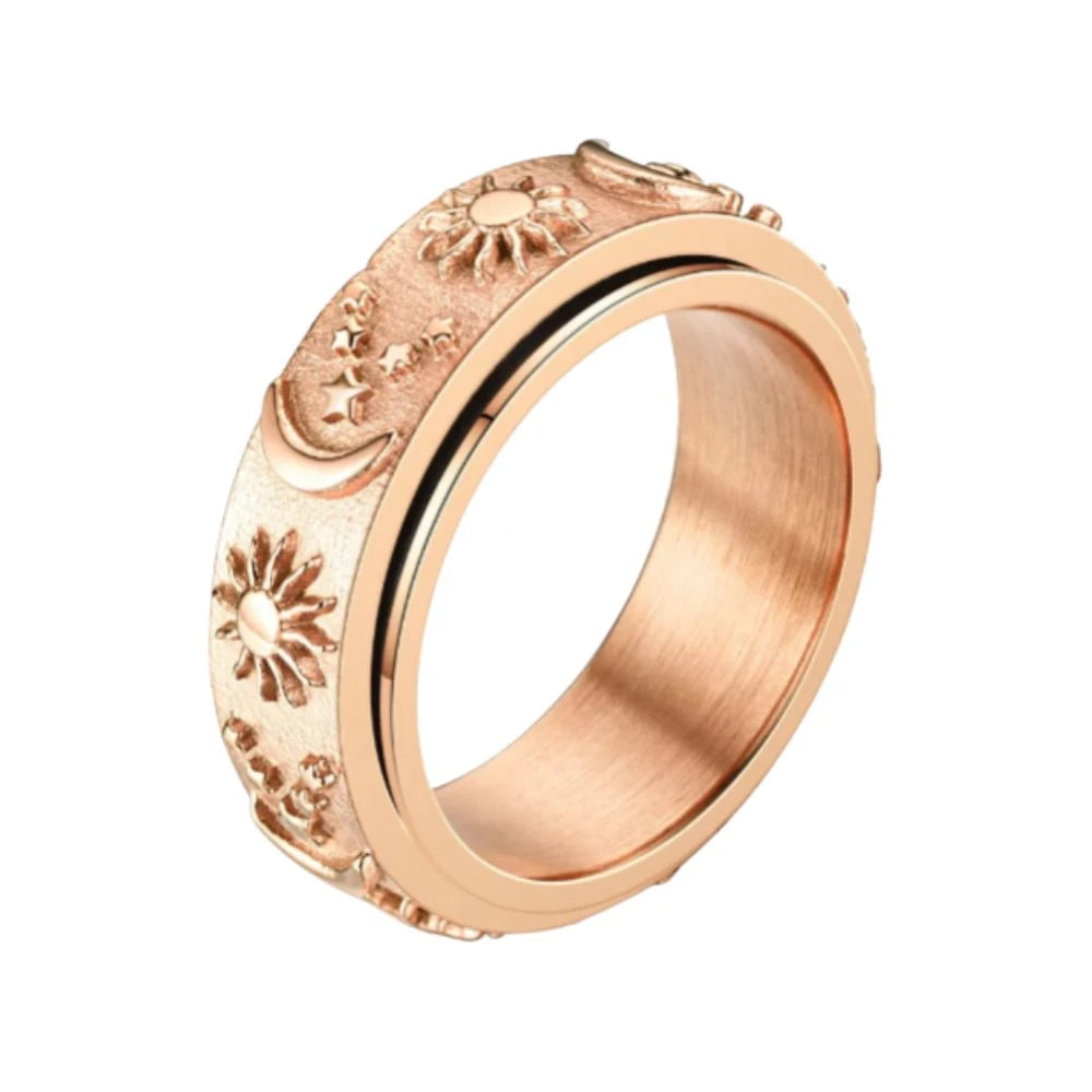 Bague d'Anxiété Aurora en Acier Inoxydable