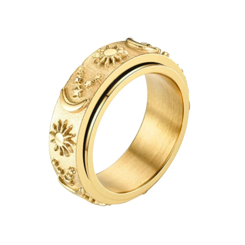 Bague d'Anxiété Aurora en Acier Inoxydable