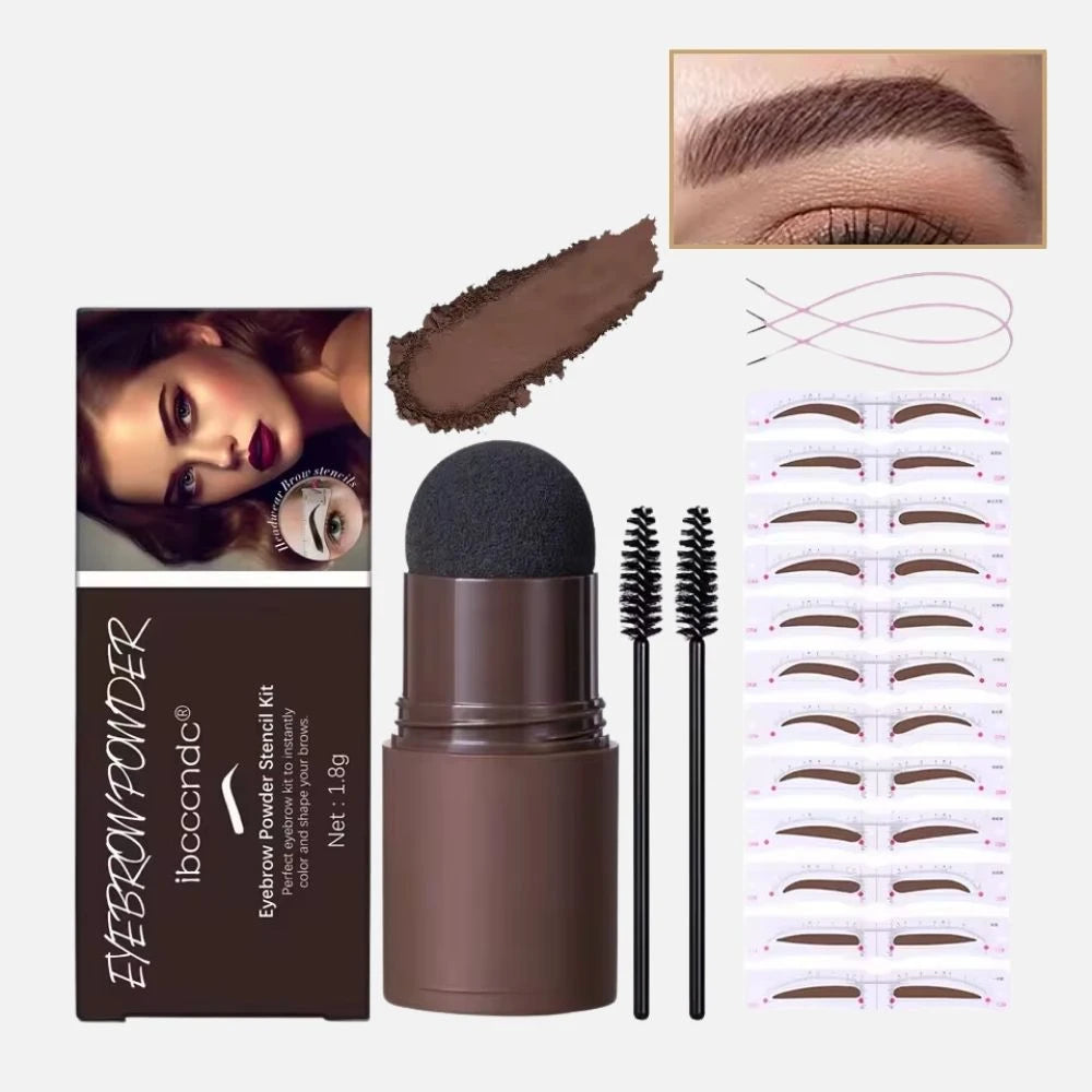 Pochoir pour les Sourcils et Tampon - Kit Complet