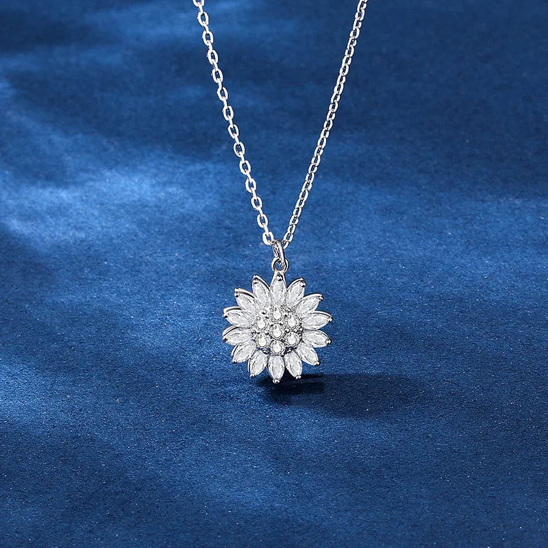 Collier d'Anxiété Cristal Sunflower en Acier Inoxydable